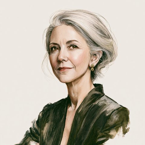 Illustrated portrait of Della Hart, The Chair